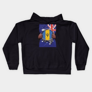 Barbados Flag Australian Flag Ripped - Gift for Barbadian From Barbados Kids Hoodie